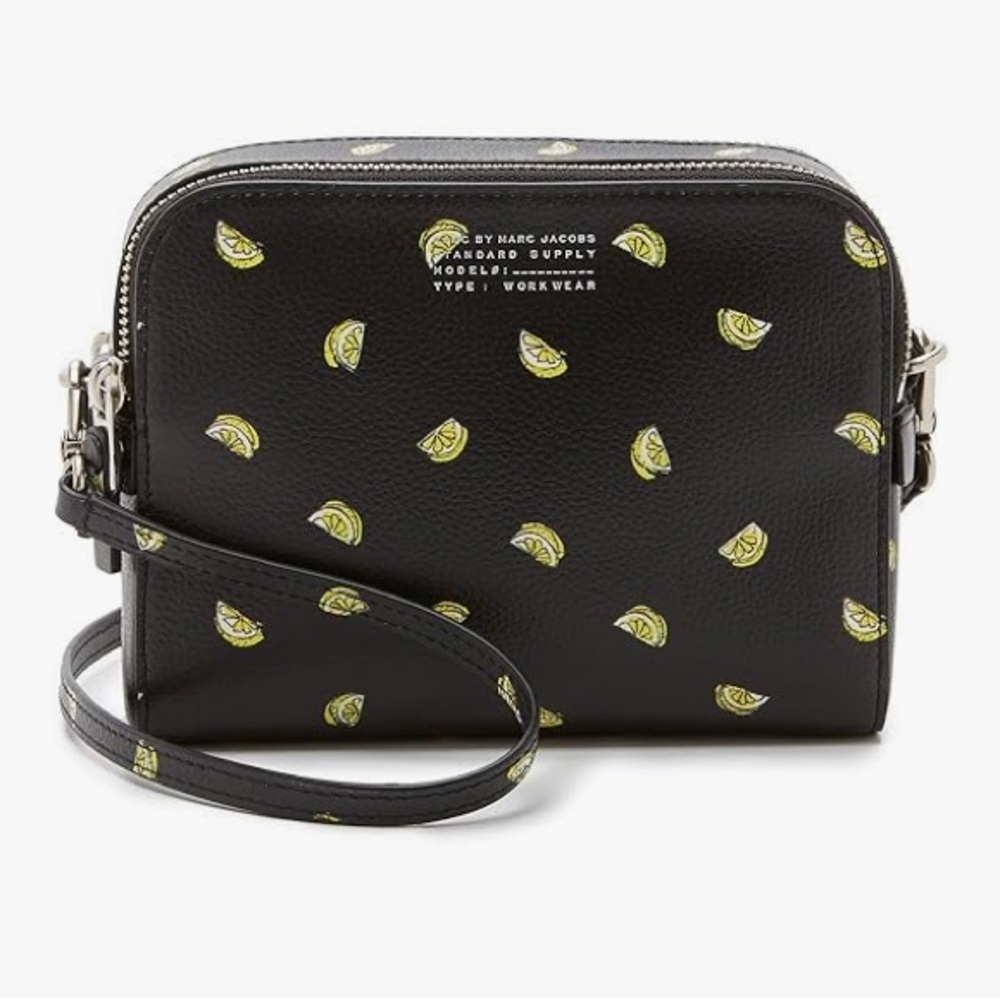 Marc Jacobs Lemon Printed Leather Adjustable Crossbody Bag